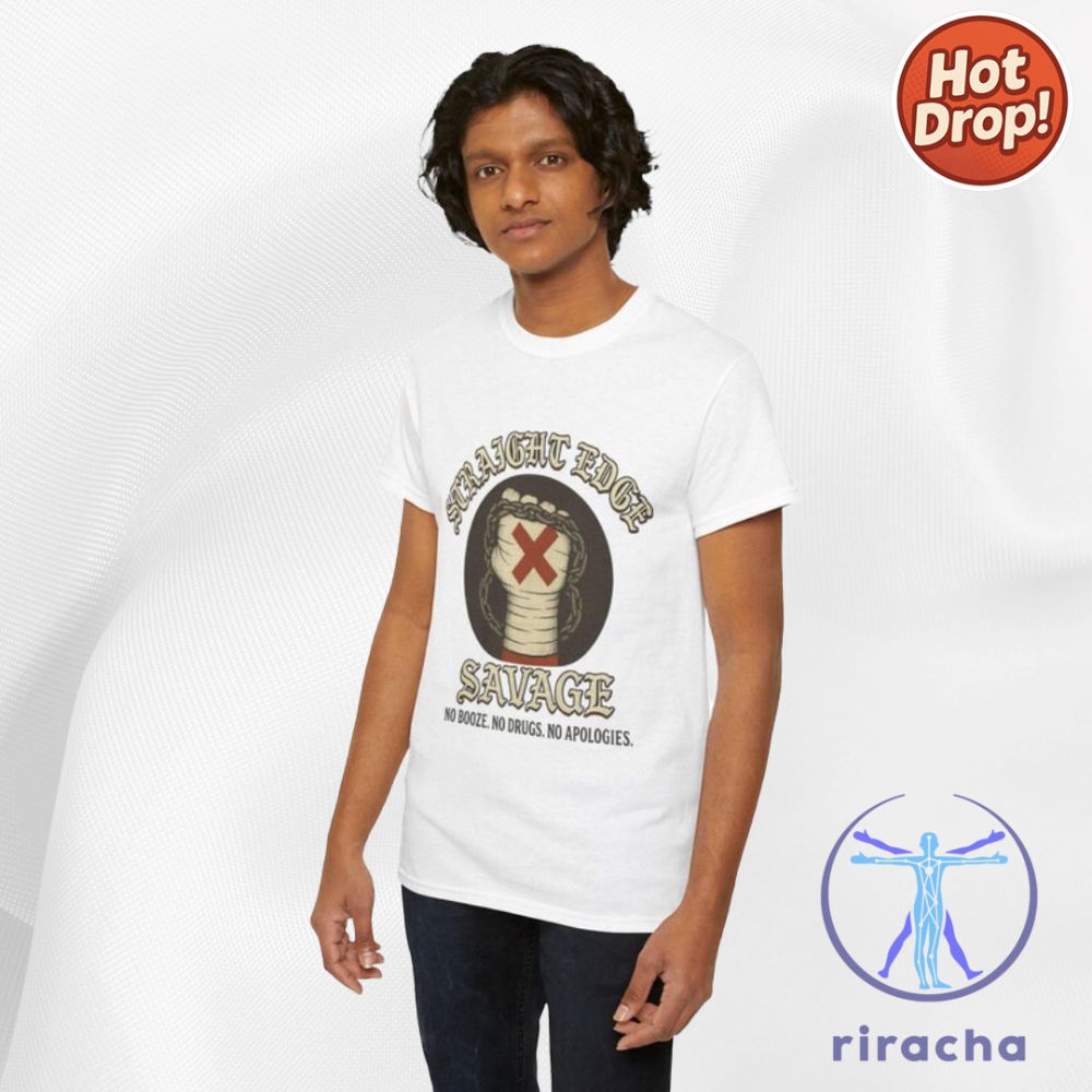 Wrestling Hardcore Straight Edge Savage T Shirt Hoodie Sweatshirt Cm Punk Inspired Vintage Fan Tee riracha 4