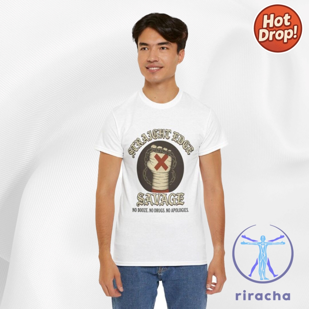 Wrestling Hardcore Straight Edge Savage T Shirt Hoodie Sweatshirt Cm Punk Inspired Vintage Fan Tee riracha 5