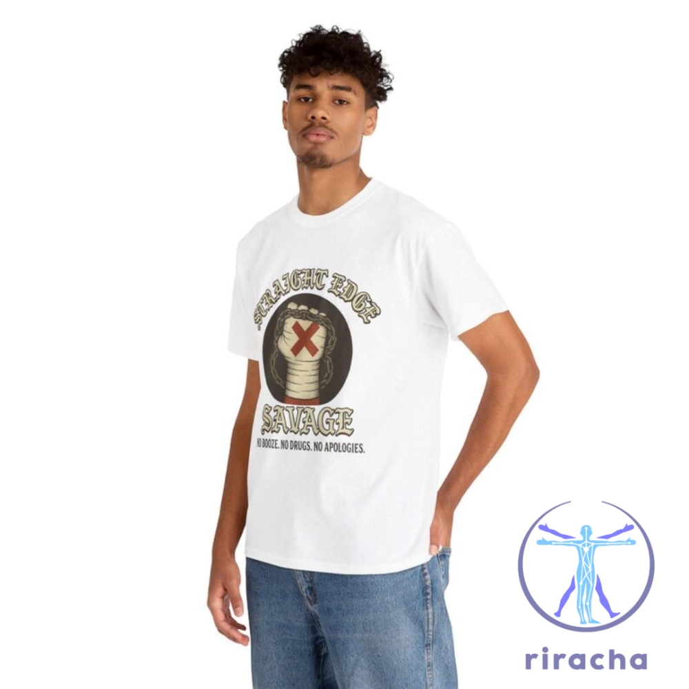 Wrestling Hardcore Straight Edge Savage T Shirt Hoodie Sweatshirt Cm Punk Inspired Vintage Fan Tee riracha 8