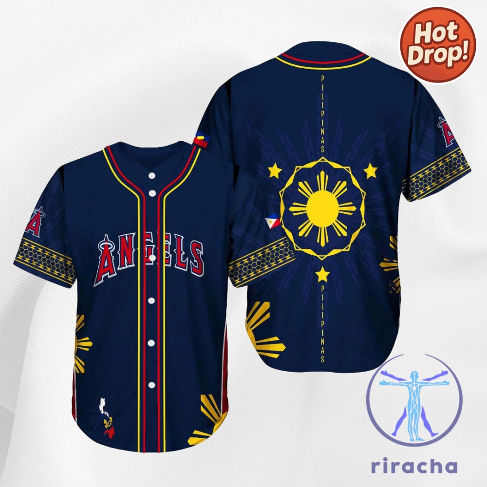 2025 Los Angeles Angels Filipino Heritage Night Jersey Giveaway Baseball Shirt